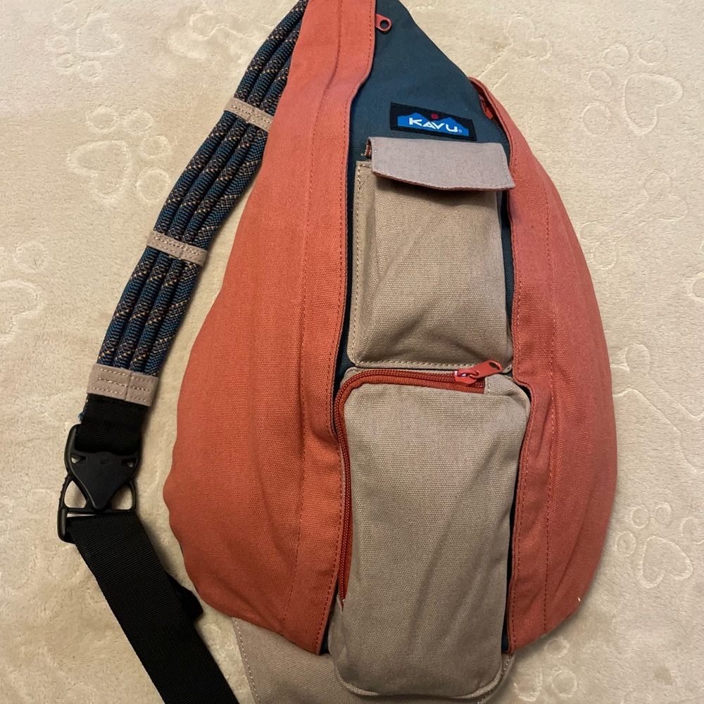 New Kavu Rope Colorblock Crossbody Sling Boho Backpack
